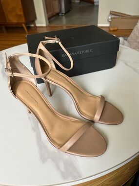 Banana Republic Nude Ankle-Strap Stiletto Sandals